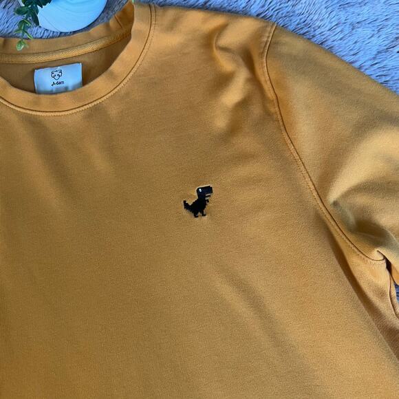 A-dam Yellow 'Gerar' Dinosaur T-Rex Pullover Sweatshirt Size: Large  Men's - Picture 4 of 15